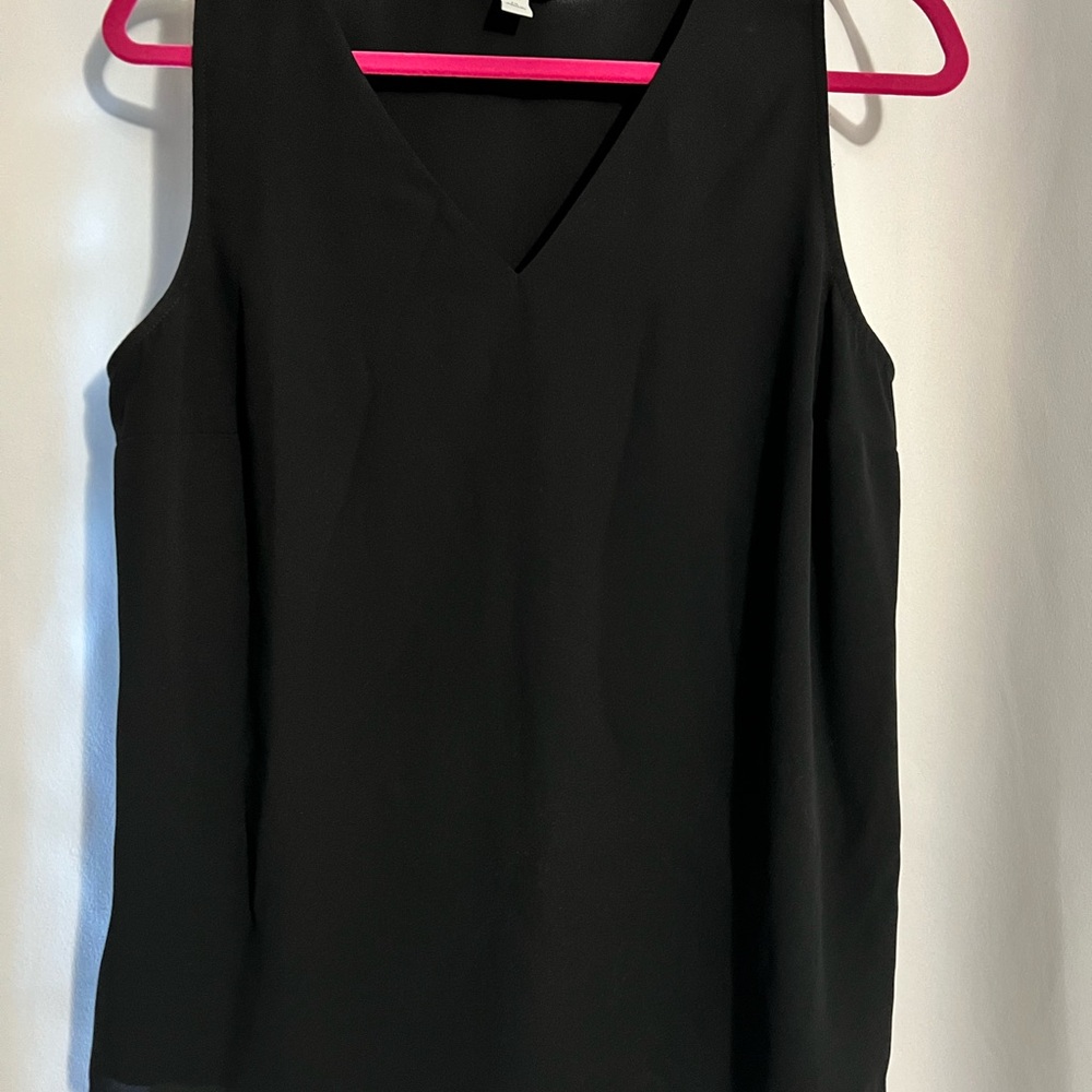 Nine West Black V-Neck Tank Top